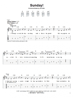page one of Sunday! (Easy Guitar Tab)