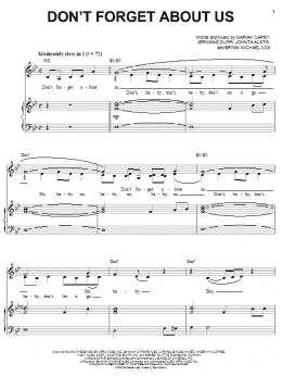 page one of Don't Forget About Us (Piano, Vocal & Guitar Chords (Right-Hand Melody))