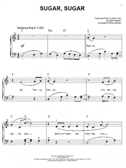 page one of Sugar, Sugar (arr. Phillip Keveren) (Easy Piano)