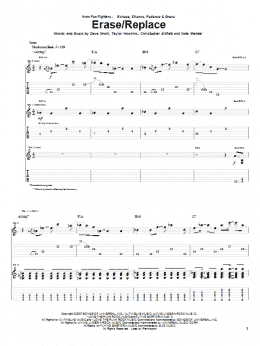 page one of Erase/Replace (Guitar Tab)