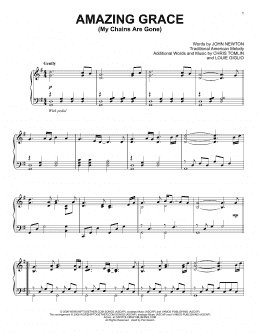 page one of Amazing Grace (My Chains Are Gone) (Piano Solo)