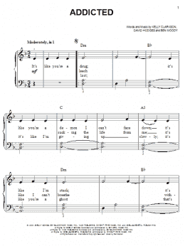 page one of Addicted (Easy Piano)