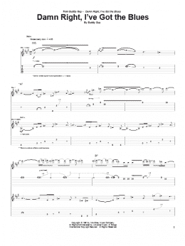 page one of Damn Right, I've Got The Blues (Guitar Tab)