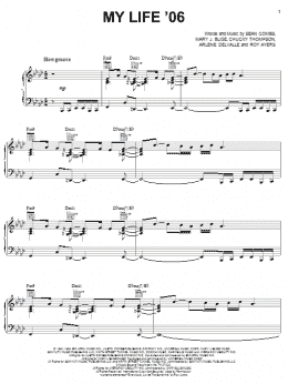 page one of My Life '06 (Piano, Vocal & Guitar Chords (Right-Hand Melody))