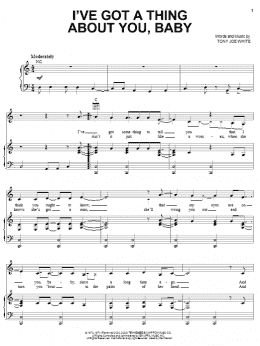 page one of I've Got A Thing About You, Baby (Piano, Vocal & Guitar Chords (Right-Hand Melody))