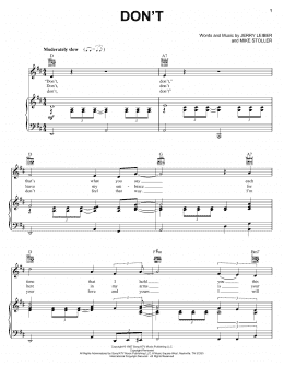 page one of Don't (Piano, Vocal & Guitar Chords (Right-Hand Melody))