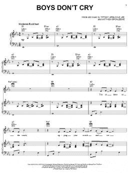 page one of Boys Don't Cry (Piano, Vocal & Guitar Chords (Right-Hand Melody))