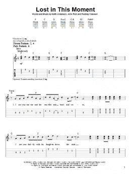 page one of Lost In This Moment (Easy Guitar Tab)