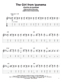 page one of The Girl From Ipanema (Garota De Ipanema) (Guitar Tab (Single Guitar))