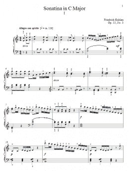 page one of Sonatina In C Major, Op. 55, No. 3 (Piano Solo)