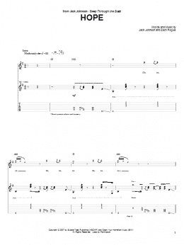 page one of Hope (Guitar Tab)