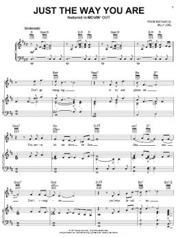 page one of Just The Way You Are (Piano, Vocal & Guitar Chords (Right-Hand Melody))