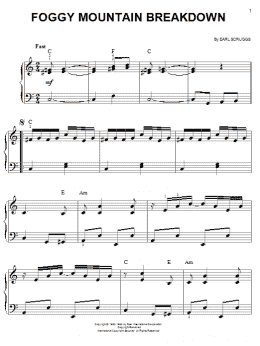 page one of Foggy Mountain Breakdown (Easy Piano)