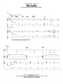 page one of Michelle (Guitar Tab)