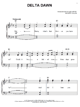 page one of Delta Dawn (Easy Piano)