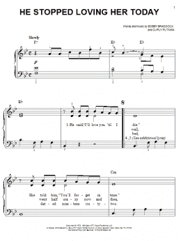 page one of He Stopped Loving Her Today (Very Easy Piano)