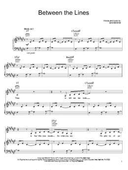 page one of Between The Lines (Piano, Vocal & Guitar Chords (Right-Hand Melody))