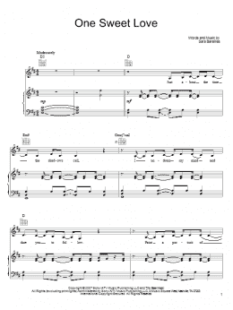 page one of One Sweet Love (Piano, Vocal & Guitar Chords (Right-Hand Melody))