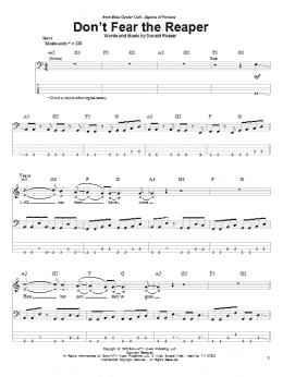 page one of Don't Fear The Reaper (Bass Guitar Tab)