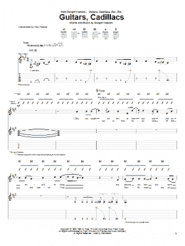 page one of Guitars, Cadillacs (Guitar Tab)