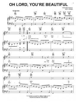 page one of Oh Lord, You're Beautiful (Piano, Vocal & Guitar Chords (Right-Hand Melody))