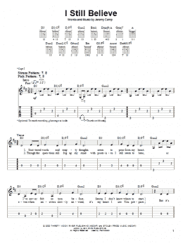 page one of I Still Believe (Easy Guitar Tab)