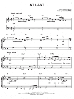 page one of At Last (Easy Piano)