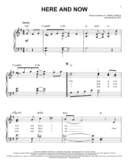 page one of Here And Now (Easy Piano)