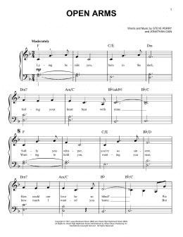 page one of Open Arms (Very Easy Piano)