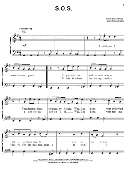 page one of S.O.S. (Easy Piano)