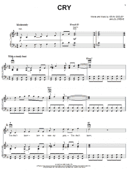 page one of Cry (Piano, Vocal & Guitar Chords (Right-Hand Melody))