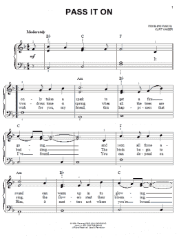 page one of Pass It On (Easy Piano)