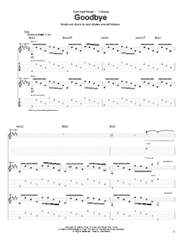 page one of Goodbye (Guitar Tab)