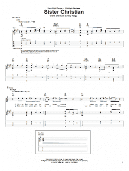 page one of Sister Christian (Guitar Tab)