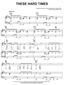 page one of These Hard Times (Piano, Vocal & Guitar Chords (Right-Hand Melody))