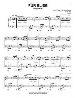 page one of Fur Elise (Piano Solo)