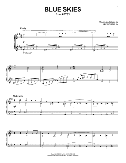 page one of Blue Skies (Piano Solo)