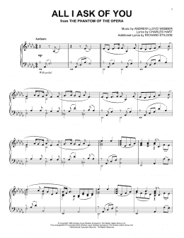 page one of All I Ask Of You (from The Phantom Of The Opera) (Piano Solo)