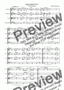 page one of Adventlied Nr.1  Streichquartett