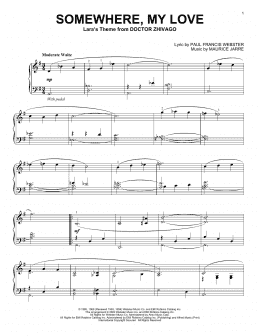 page one of Somewhere, My Love (Piano Solo)