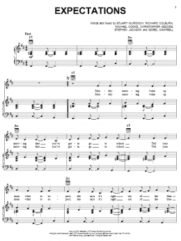 page one of Expectations (Piano, Vocal & Guitar Chords (Right-Hand Melody))