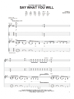 page one of Say What You Will (Guitar Tab)