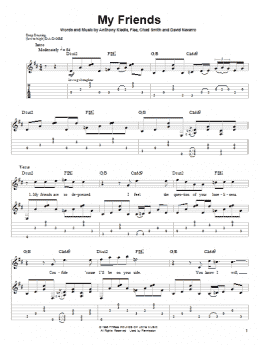 page one of My Friends (Guitar Tab (Single Guitar))