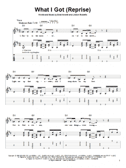 page one of What I Got (Guitar Tab (Single Guitar))