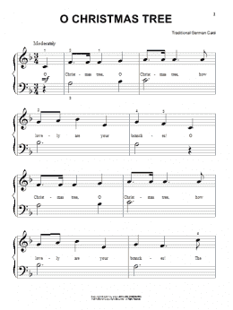 page one of O Christmas Tree (Beginning Piano Solo)