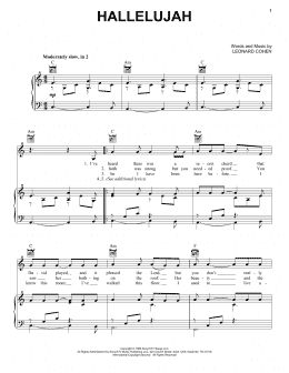 page one of Hallelujah (Piano, Vocal & Guitar Chords (Right-Hand Melody))