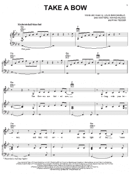 page one of Take A Bow (Piano, Vocal & Guitar Chords (Right-Hand Melody))