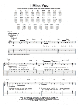 page one of I Miss You (Easy Guitar Tab)