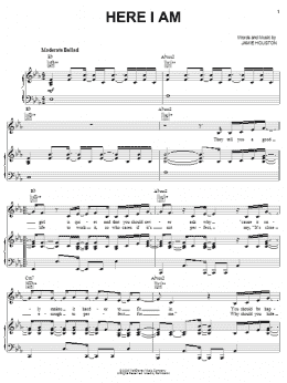 page one of Here I Am (Piano, Vocal & Guitar Chords (Right-Hand Melody))