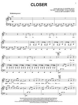 page one of Closer (Piano, Vocal & Guitar Chords (Right-Hand Melody))